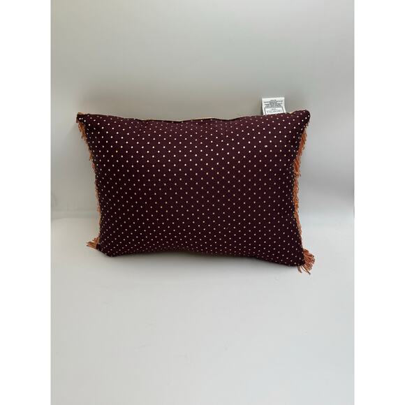 Croscill Home Tapestry Accent Pillow Boudoir Burgundy Gold Fringe Rectangular - Picture 7 of 12